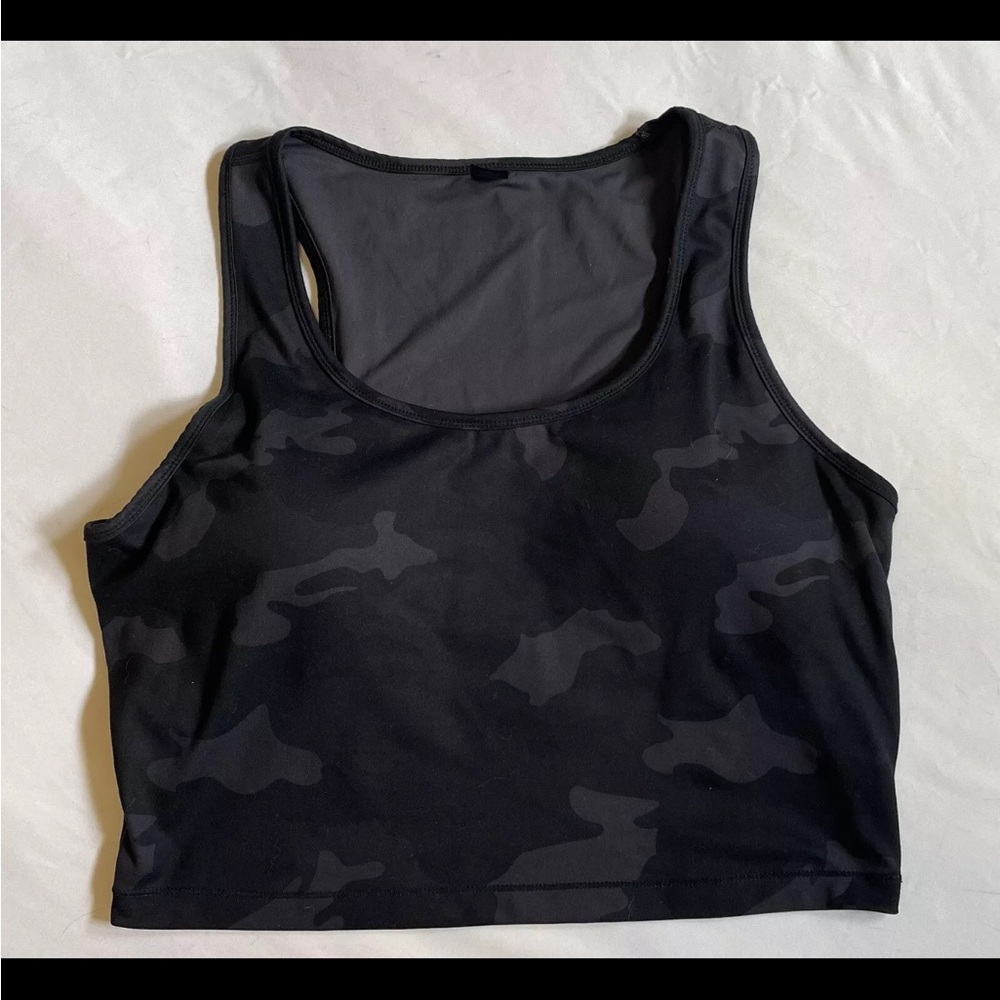 90 Degree By Reflex Black Camouflage Crop Top Bra XL